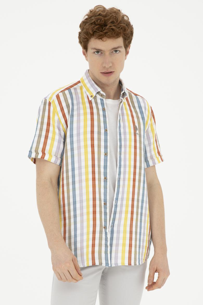 Erkek Haki Kısa Kollu Gömlek