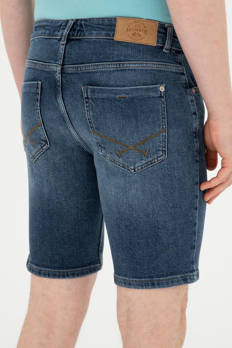 Erkek Mavi Jean Şort - 50288954011