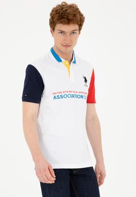 Erkek Slim Fit Polo Yaka Beyaz Tişört - 50281551001