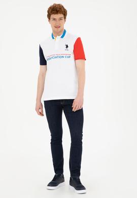 Erkek Slim Fit Polo Yaka Beyaz Tişört - 50281551001