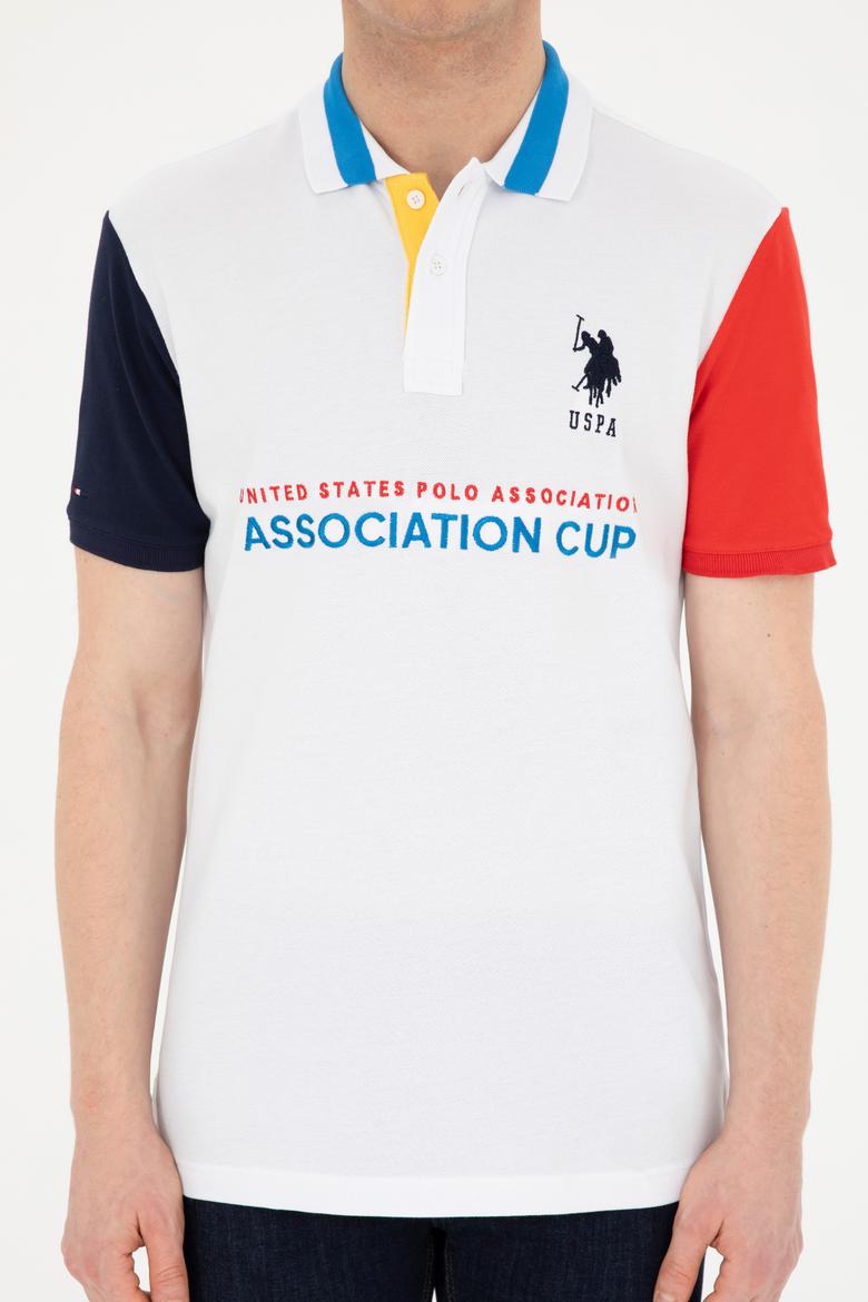 Erkek Slim Fit Polo Yaka Beyaz Tişört - 50281551001