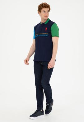 Erkek Slim Fit Polo Yaka Lacivert Tişört - 50281551017