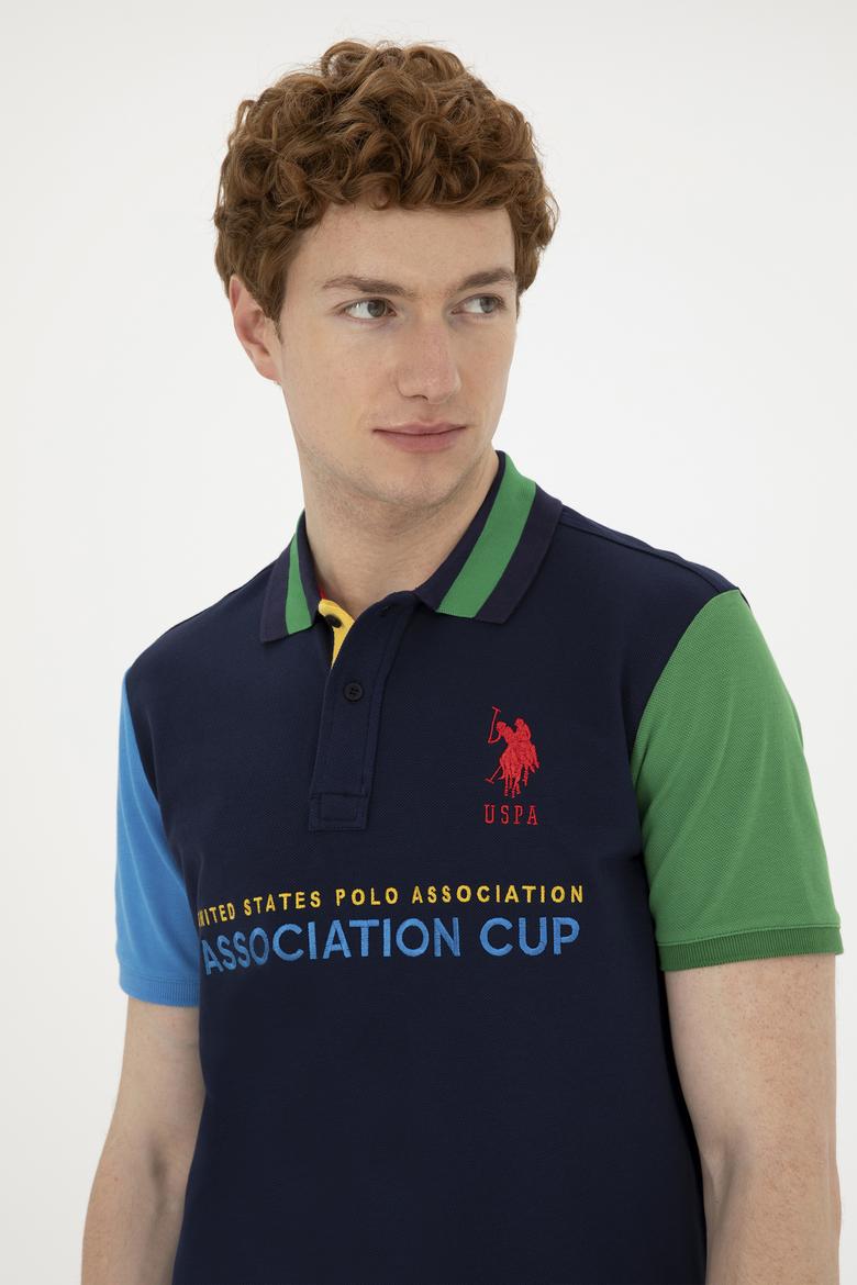 Erkek Slim Fit Polo Yaka Lacivert Tişört - 50281551017