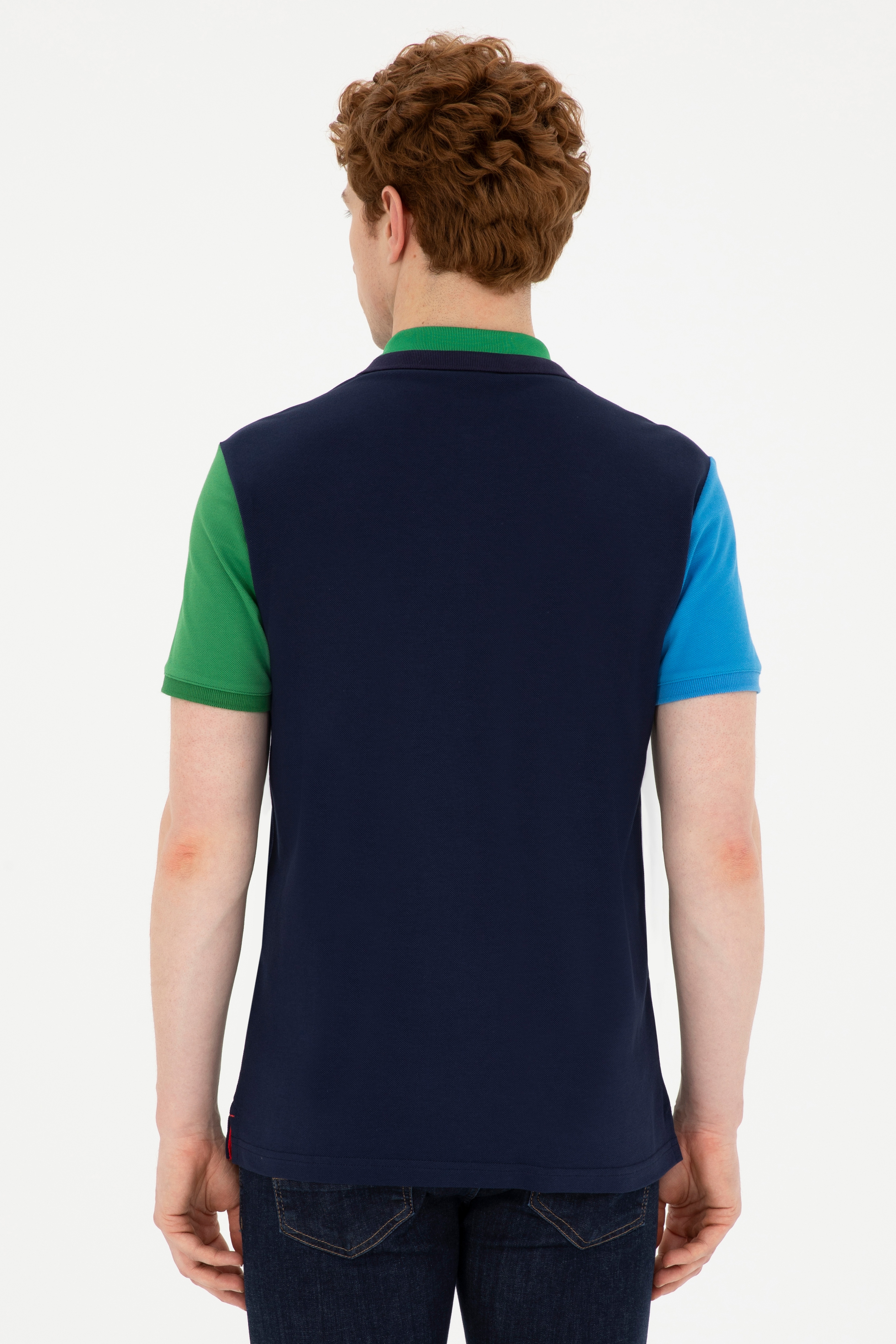 Erkek Slim Fit Polo Yaka Lacivert Tişört