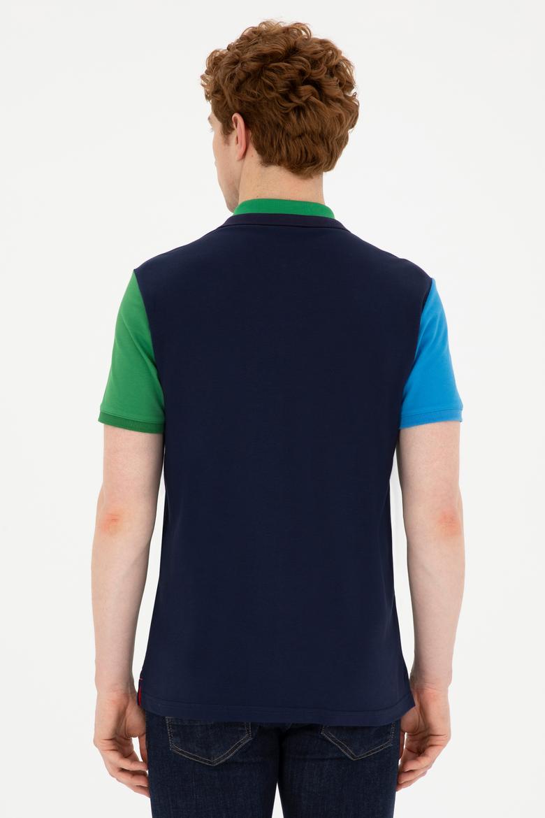 Erkek Slim Fit Polo Yaka Lacivert Tişört - 50281551017