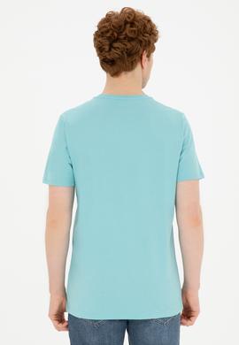 Erkek Regular Fit Bisiklet Yaka Mint Tişört - 50282009041