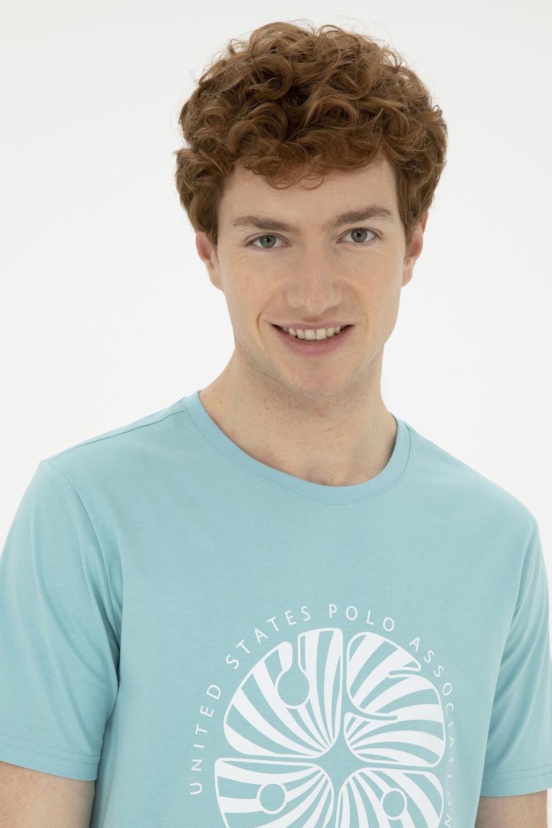 Erkek Regular Fit Bisiklet Yaka Mint Tişört - 50282009041