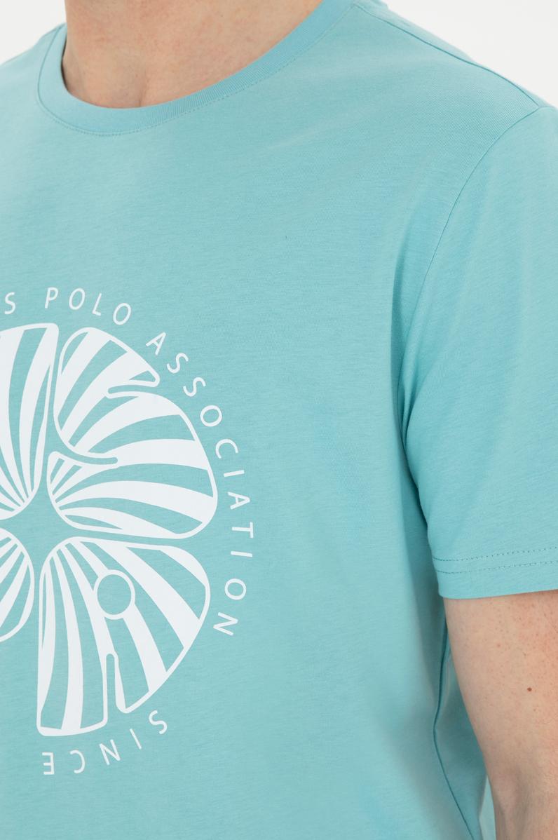 Erkek Regular Fit Bisiklet Yaka Mint Tişört