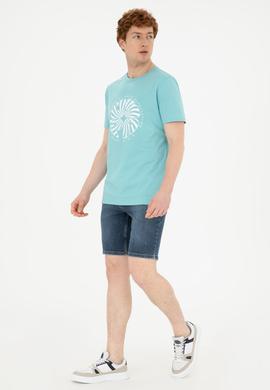 Erkek Regular Fit Bisiklet Yaka Mint Tişört - 50282009041