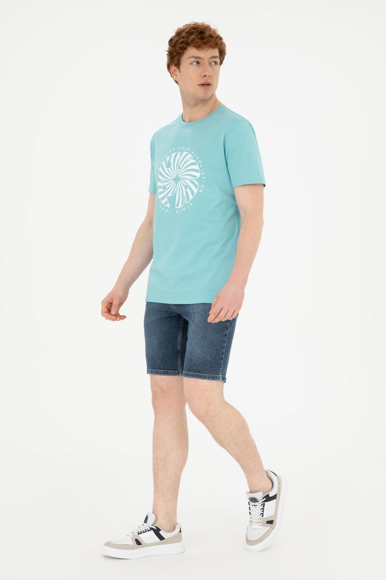 Erkek Regular Fit Bisiklet Yaka Mint Tişört - 50282009041