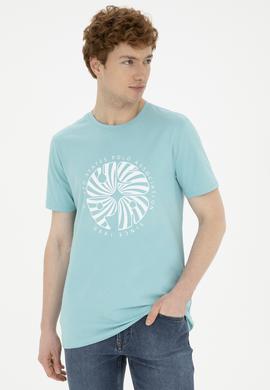 Erkek Regular Fit Bisiklet Yaka Mint Tişört - 50282009041