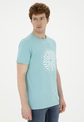 Erkek Regular Fit Bisiklet Yaka Mint Tişört - 50282009041