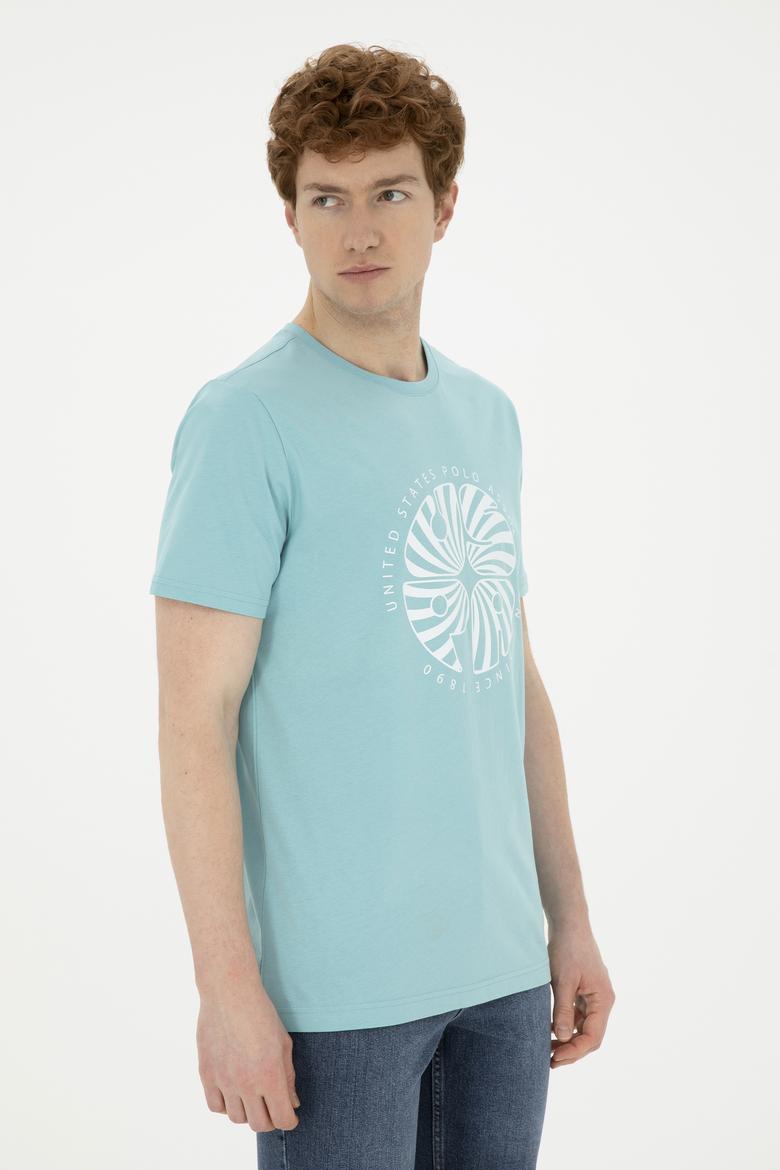 Erkek Regular Fit Bisiklet Yaka Mint Tişört - 50282009041