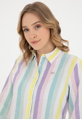 Kadın Mint Uzun Kollu Gömlek - 50283437006