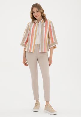 Kadın Pudra Uzun Kollu Gömlek - 50283437014