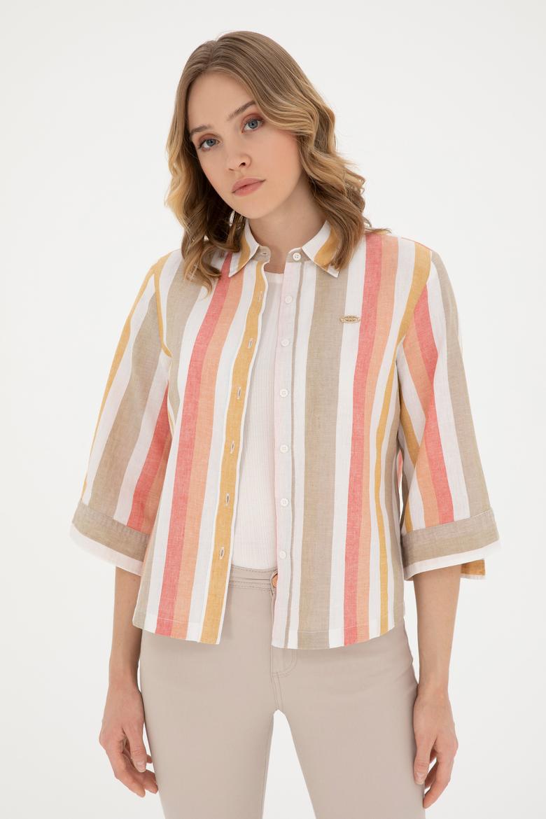 Kadın Pudra Uzun Kollu Gömlek - 50283437014