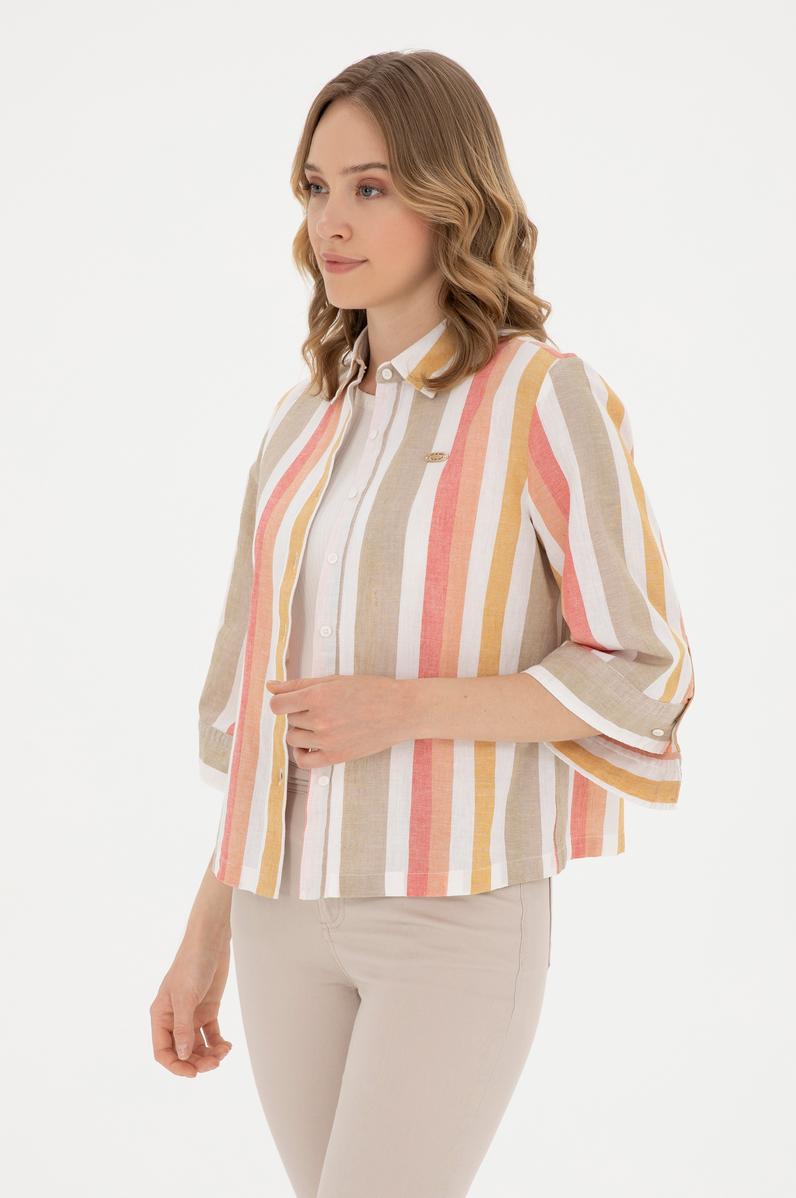 Kadın Pudra Uzun Kollu Gömlek