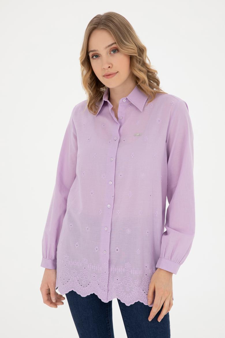 Kadın Lila Uzun Kollu Gömlek - 50283612010