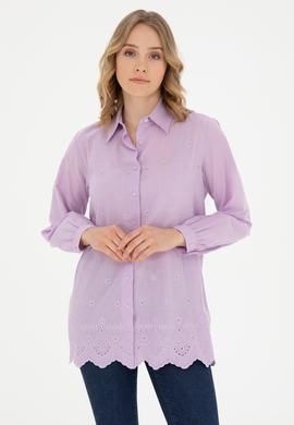 Kadın Lila Uzun Kollu Gömlek - 50283612010