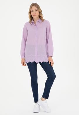 Kadın Lila Uzun Kollu Gömlek - 50283612010