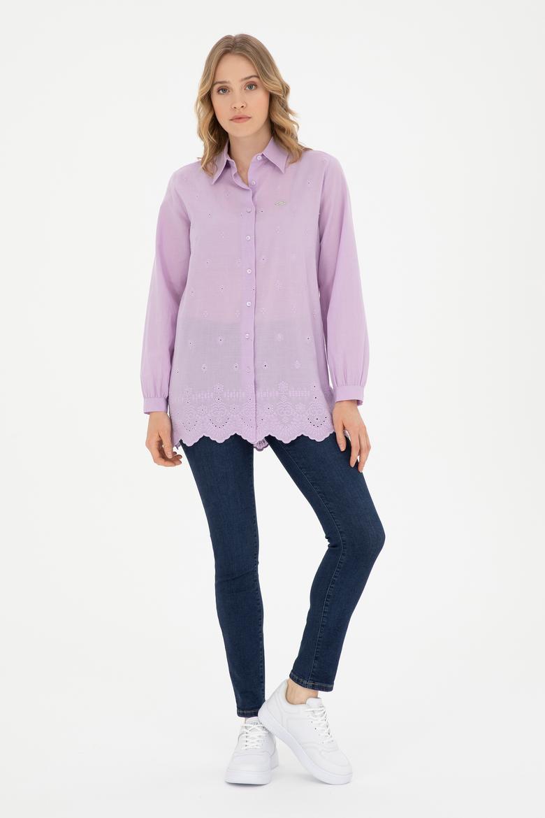 Kadın Lila Uzun Kollu Gömlek - 50283612010