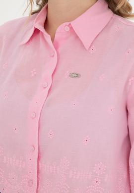 Kadın Pembe Uzun Kollu Gömlek - 50283615014