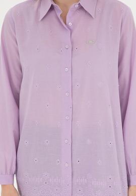 Kadın Lila Uzun Kollu Gömlek - 50283612010