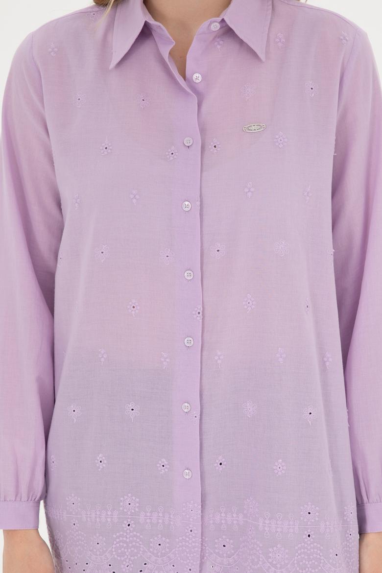 Kadın Lila Uzun Kollu Gömlek - 50283612010