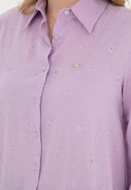 Kadın Lila Uzun Kollu Gömlek - 50283612010