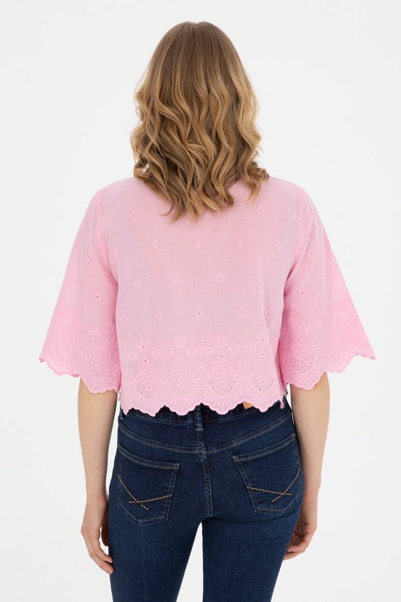 Kadın Pembe Uzun Kollu Gömlek - 50283615014