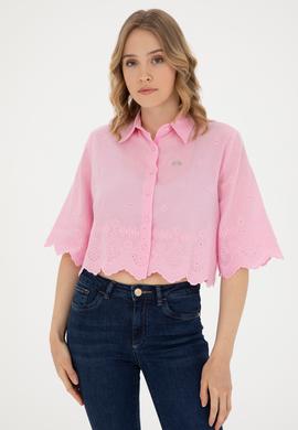 Kadın Pembe Uzun Kollu Gömlek - 50283615014