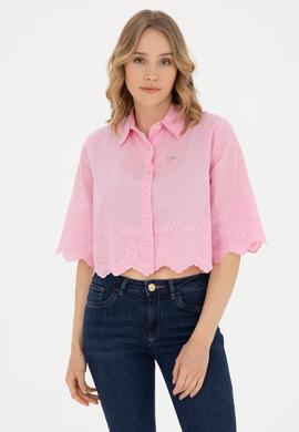 Kadın Pembe Uzun Kollu Gömlek - 50283615014