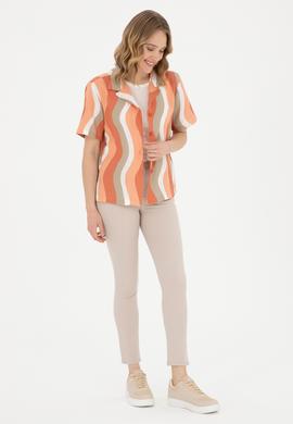 Kadın Pudra Kısa Kollu Gömlek - 50288518015