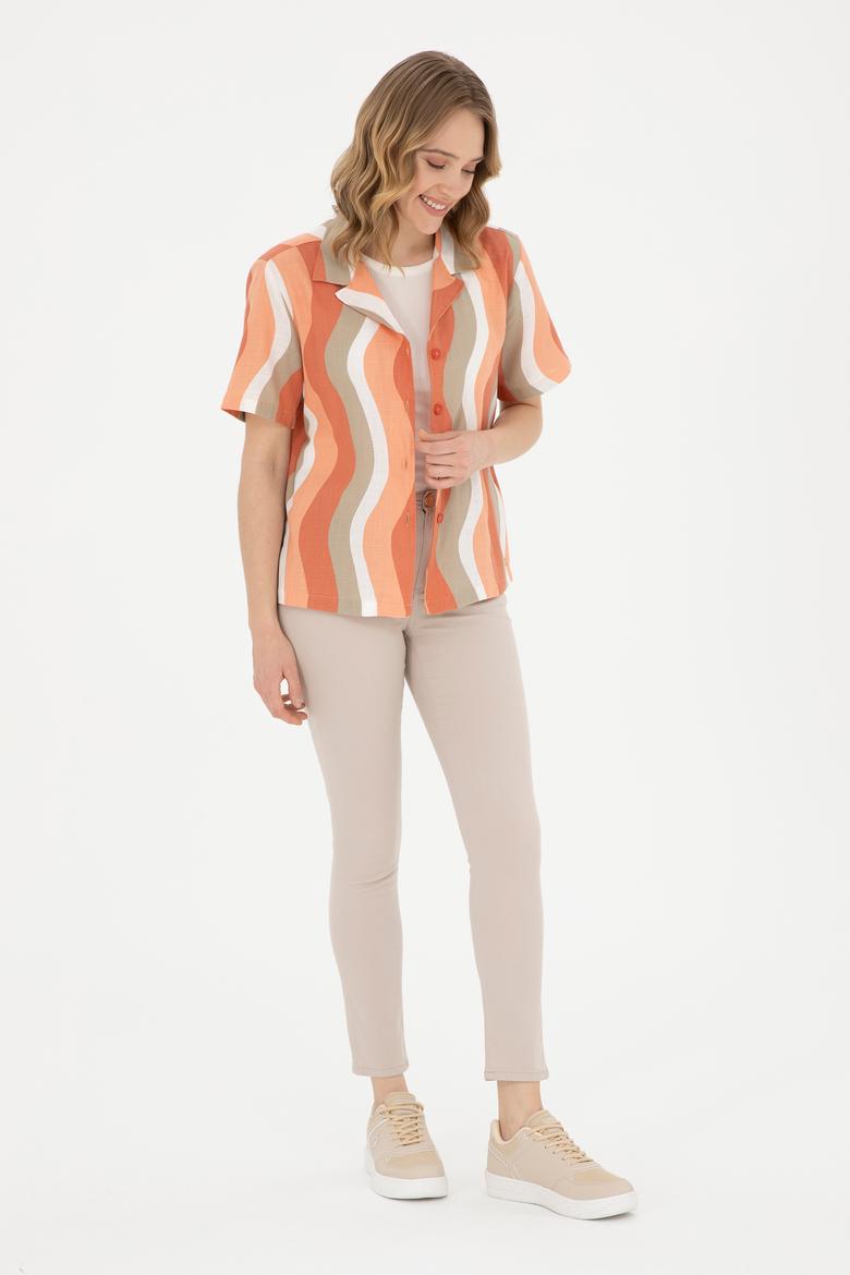 Kadın Pudra Kısa Kollu Gömlek - 50288518015