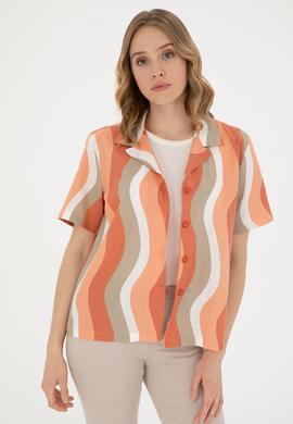 Kadın Pudra Kısa Kollu Gömlek - 50288518015