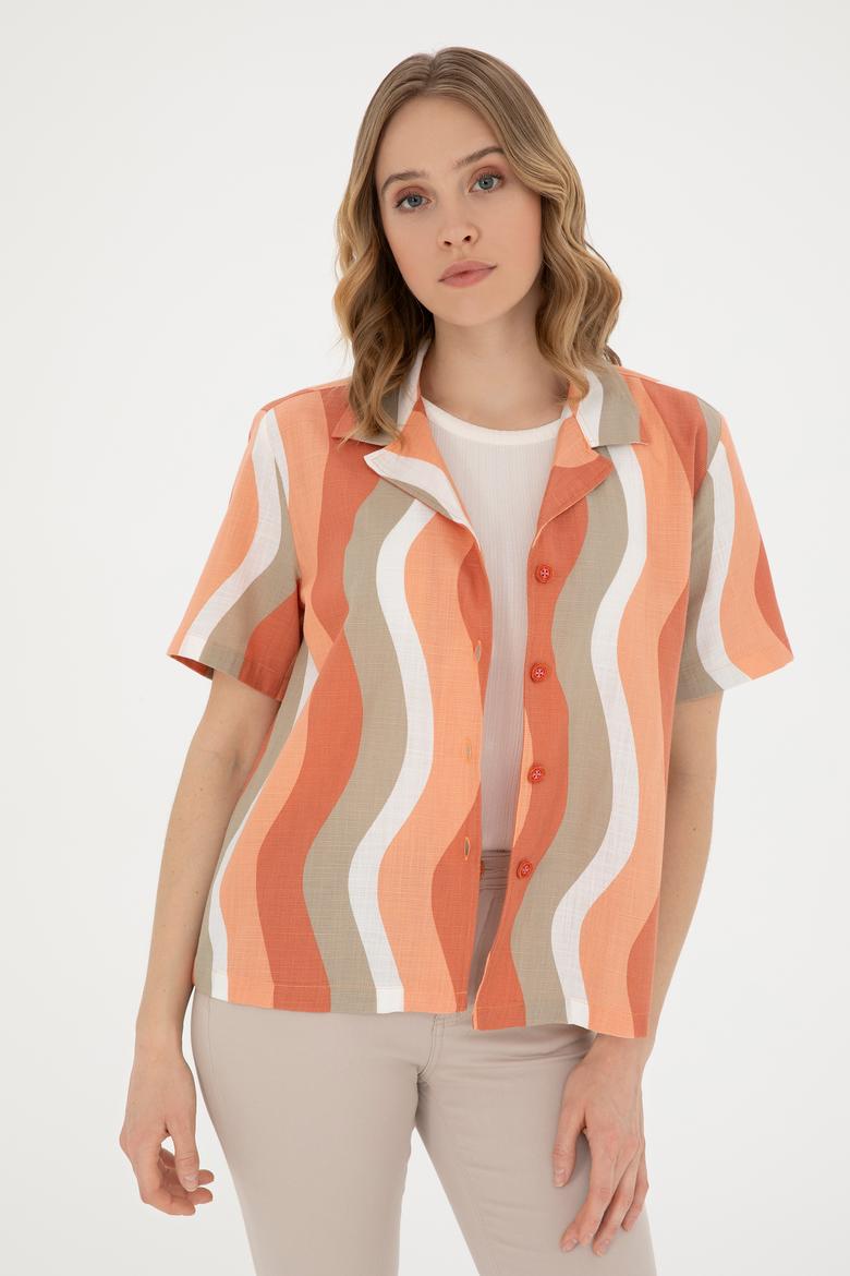 Kadın Pudra Kısa Kollu Gömlek - 50288518015