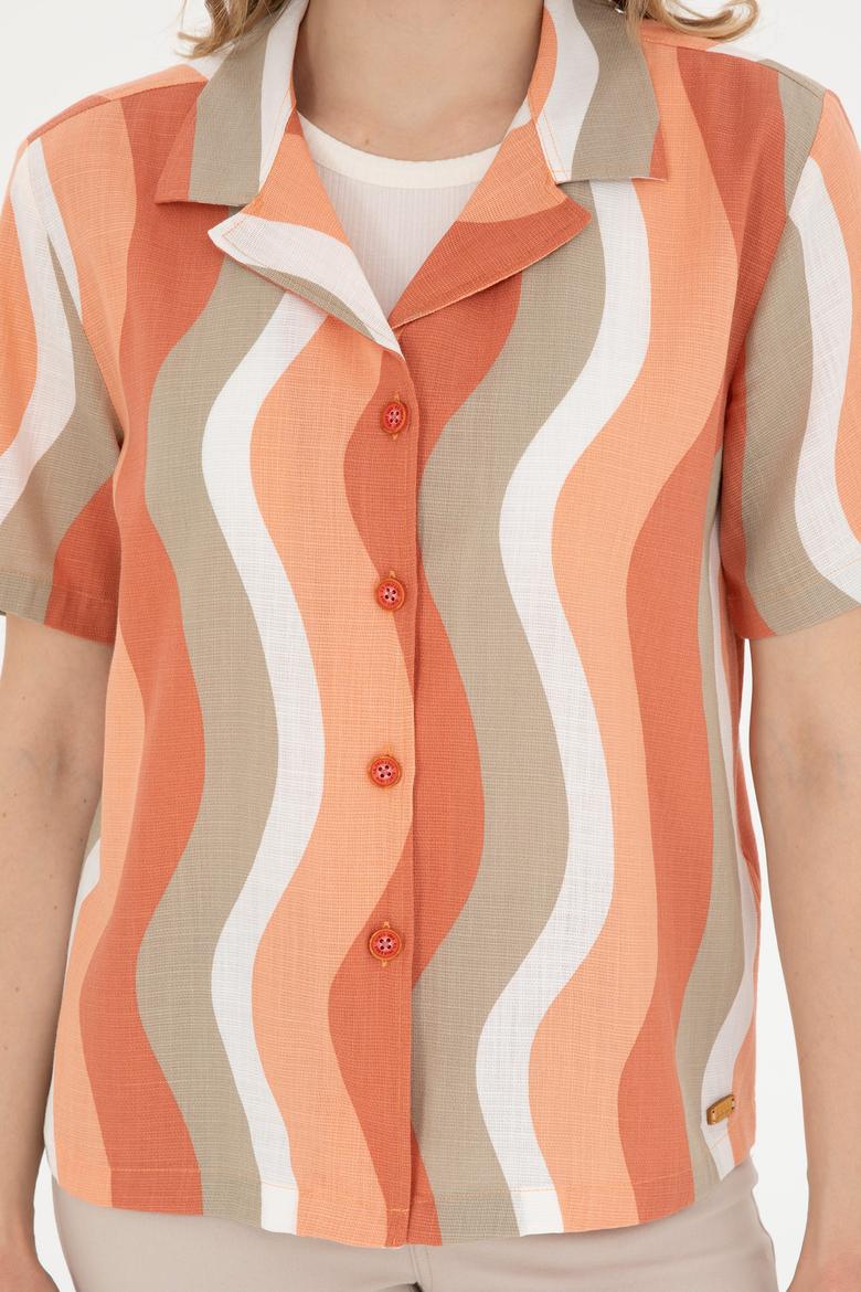 Kadın Pudra Kısa Kollu Gömlek - 50288518015