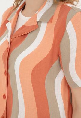 Kadın Pudra Kısa Kollu Gömlek - 50288518015