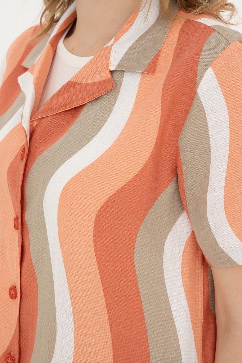 Kadın Pudra Kısa Kollu Gömlek - 50288518015