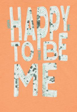 Kız Çocuk Somon Bisiklet Yaka Tişört - 50283278019