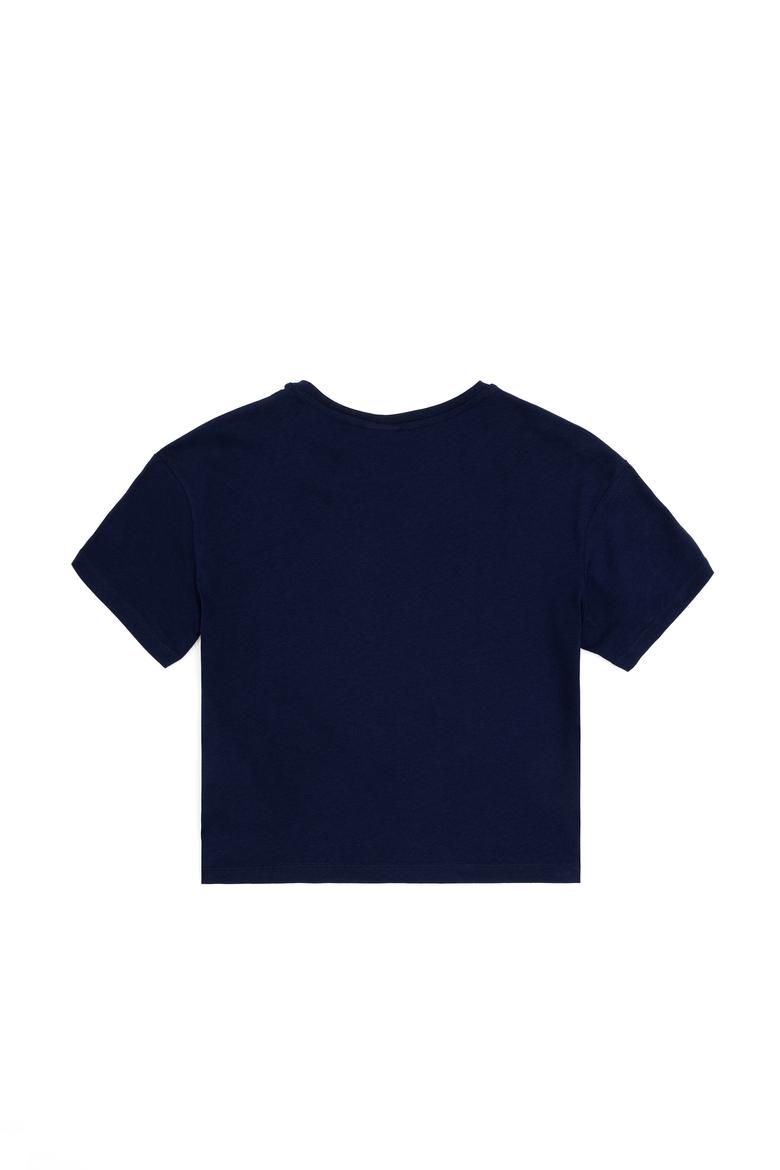 Kız Çocuk Lacivert Bisiklet Yaka Tişört - 50288442023