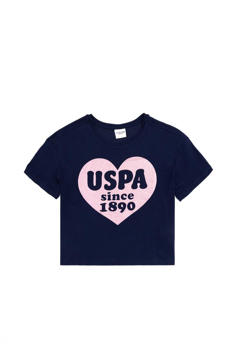 Kız Çocuk Lacivert Bisiklet Yaka Tişört - 50288442023