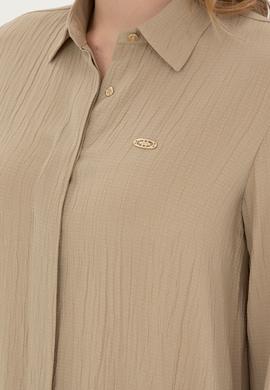 Kadın Açık Haki Uzun Kollu Gömlek - 50283570020