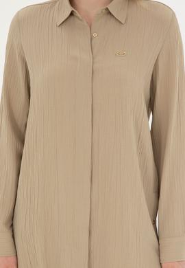 Kadın Açık Haki Uzun Kollu Gömlek - 50283570020