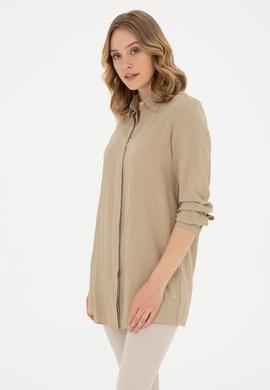 Kadın Açık Haki Uzun Kollu Gömlek - 50283570020