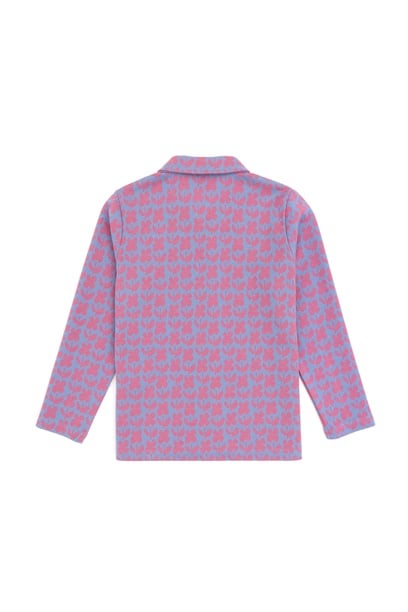 Kız Çocuk Koyu Mavi Polo Yaka Sweatshirt