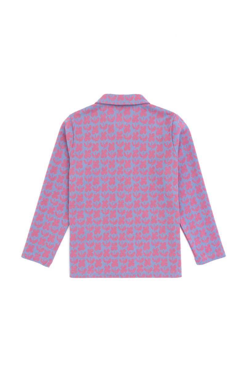 Kız Çocuk Koyu Mavi Polo Yaka Sweatshirt