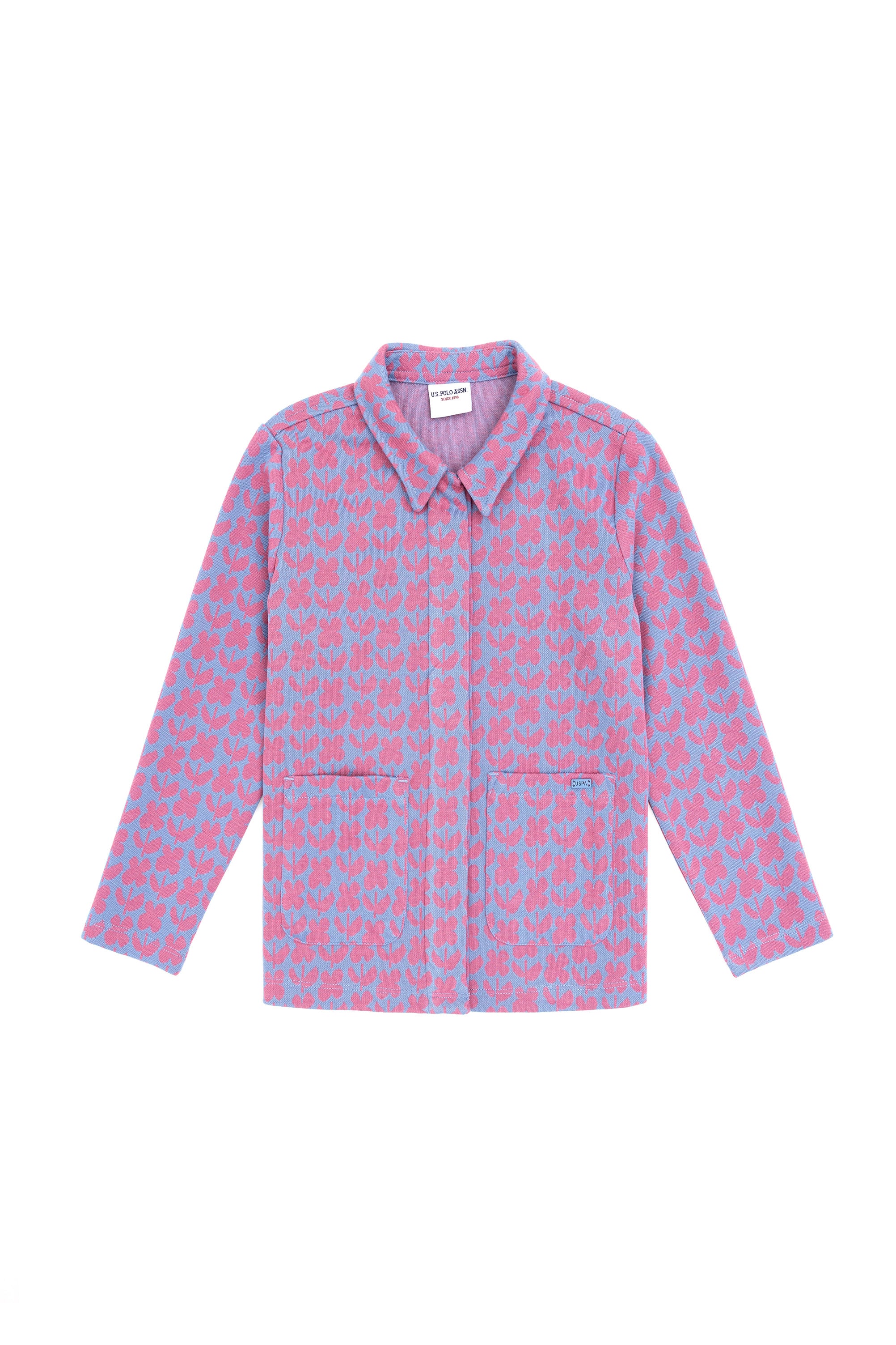Kız Çocuk Koyu Mavi Polo Yaka Sweatshirt - Image 1