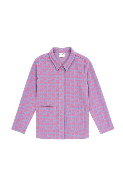 Kız Çocuk Koyu Mavi Polo Yaka Sweatshirt
