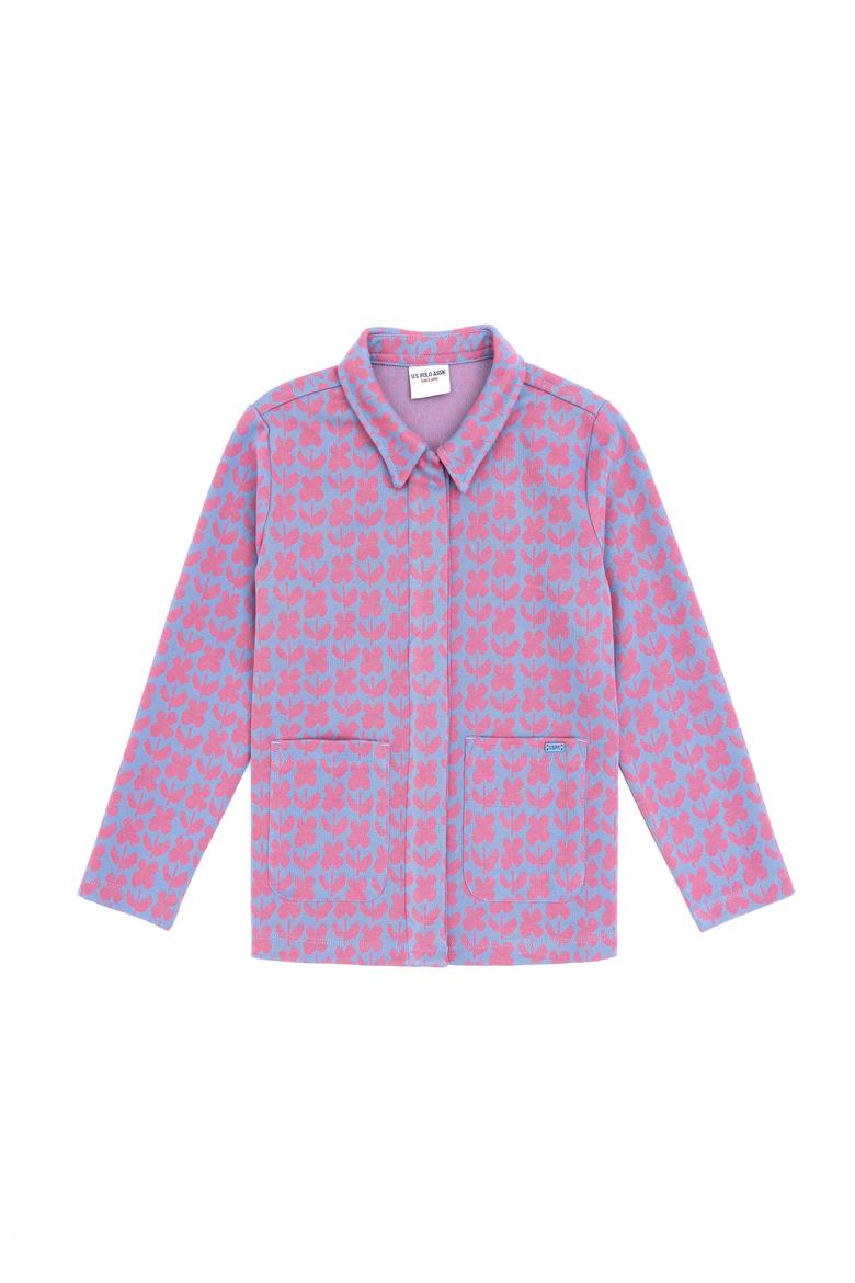 Kız Çocuk Koyu Mavi Polo Yaka Sweatshirt